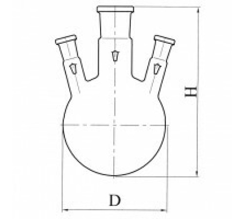 Колба круглодонная с тремя горловинами КГУ-3-1-2000-29/32-19/26