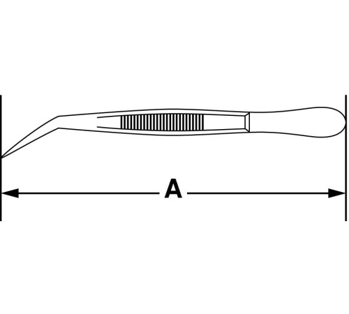 Пинцет Bochem остроконечный изогнутый из нержавеющей стали, длина 200 мм